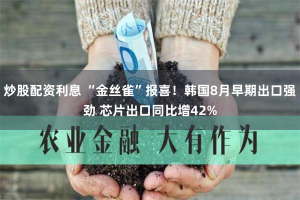 炒股配资利息 “金丝雀”报喜！韩国8月早期出口强劲 芯片出口同比增42%